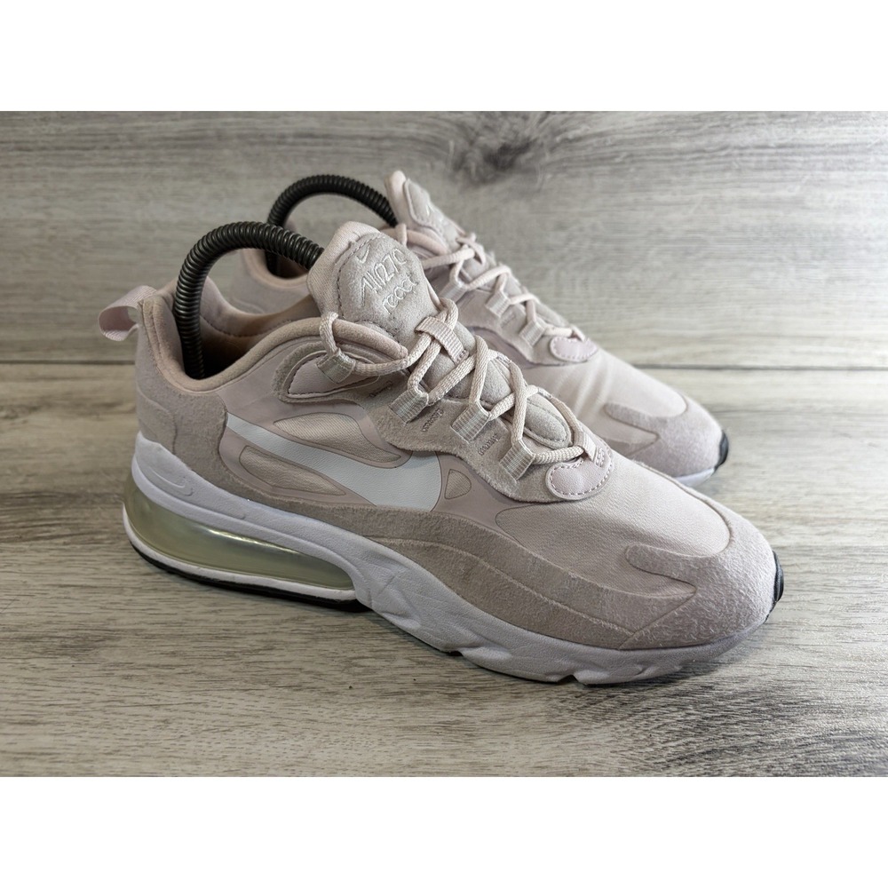 Nike Air Max 270 React Women Size 7 CT1287-600 Barely Rose White Shoes Sneakers